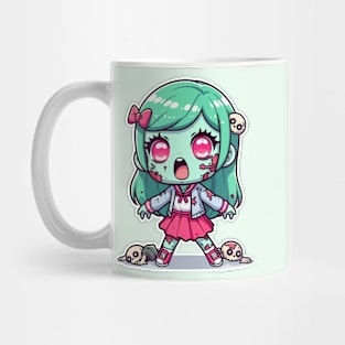 Zombie Skull Kawaii Girl Mug